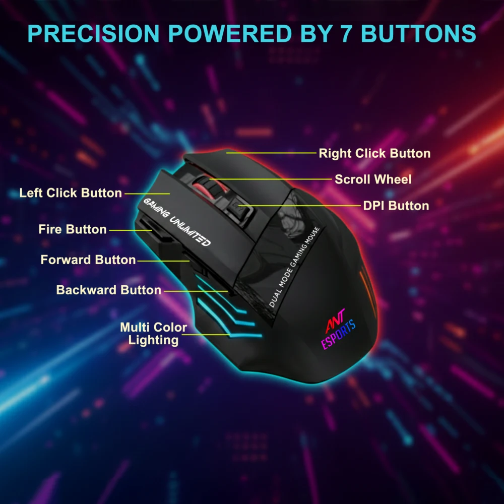 Ant Esports Wireless Gaming Mouse GM105 Pro view 5